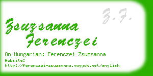 zsuzsanna ferenczei business card